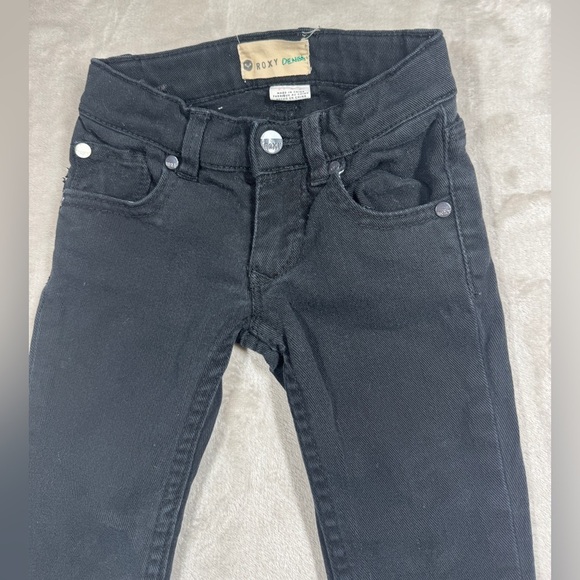 Roxy Quiksilver Girls Black Skinny Cotton Blend Zipper Fly Jeans Size 2T - Picture 2 of 15